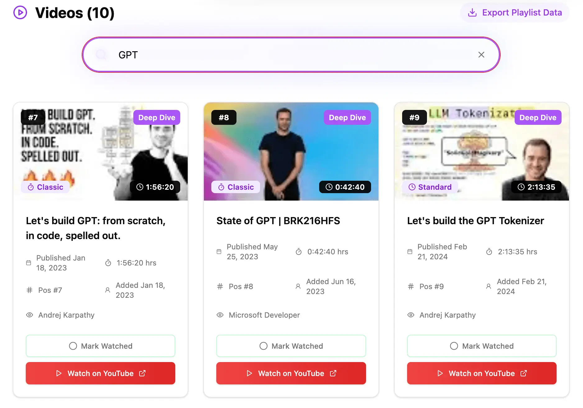 New search feature in V1.4.4 showing filtered playlist results